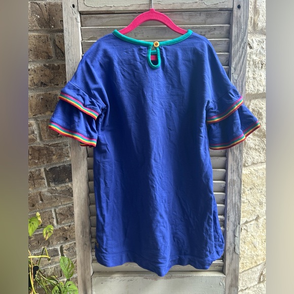 Matilda Jane Moments With You School Bell Sleeve Blue Cotton Dress Sz 6. - Picture 4 of 4